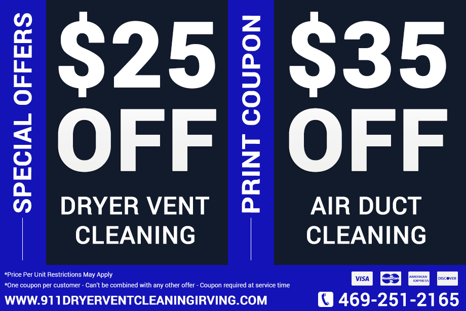 911 Dryer Vent Cleaning Irving TX Printable Coupon